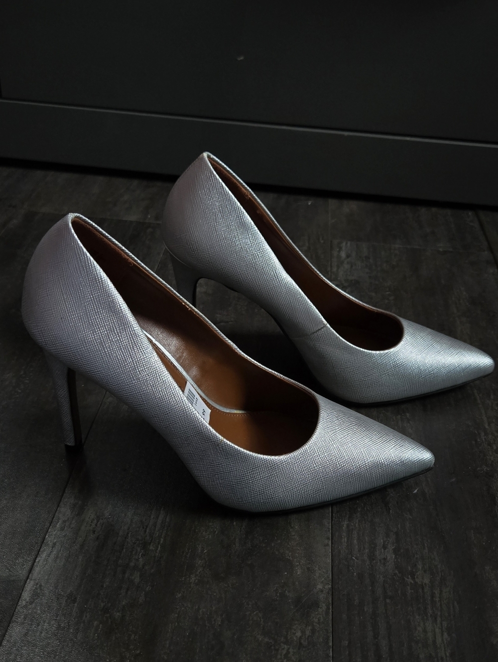 Christian Siriano Classic Pointed Toe Silver High Heels